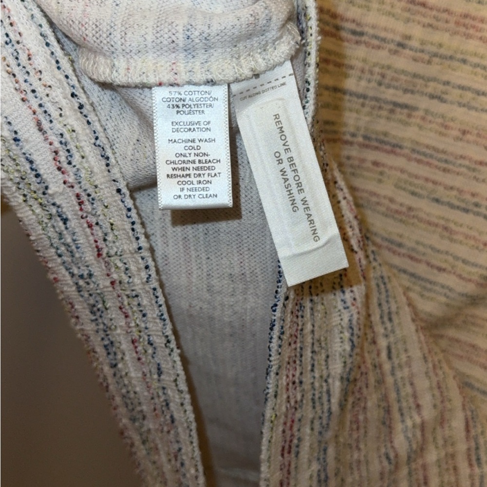 LOFT colorful bouncle Tweed Puff Sleeve Shift Dress - Picture 6 of 7